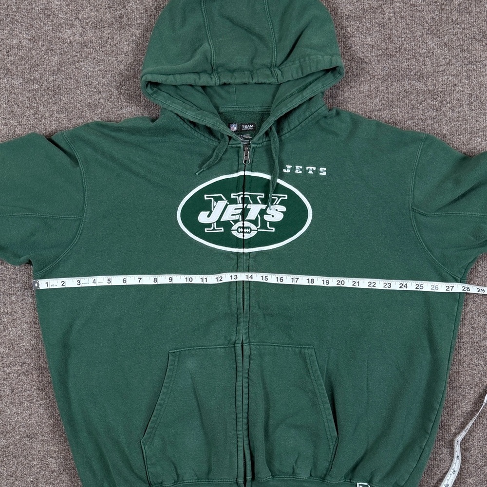 Vintage NFL Team Apparel NY Jets Football Green Hooded Zip Up Sweatshirt Size XL - Picture 9 of 9